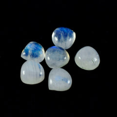 Riyogems 1PC White Rainbow Moonstone Cabochon 15x15 mm Heart Shape AA Quality Stone
