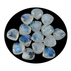 Riyogems 1PC White Rainbow Moonstone Cabochon 8x8 mm Heart Shape sweet Quality Gemstone