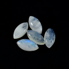 riyogems 1pc ホワイト レインボー ムーンストーン カボション 10x20 mm マーキス形状の魅力的な品質の石