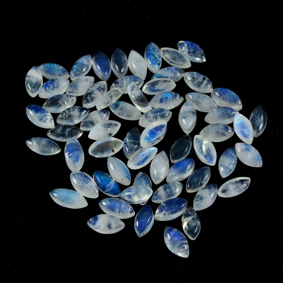 riyogems 1 шт., белый радужный лунный камень, кабошон 3x6 мм, форма маркизы, качество AAA, драгоценный камень