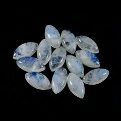 Riyogems 1PC White Rainbow Moonstone Cabochon 8x16 mm Marquise Shape Nice Quality Gem