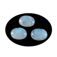 Riyogems 1PC witte regenboogmaansteen cabochon 10x12 mm ovale vorm mooie kwaliteitssteen