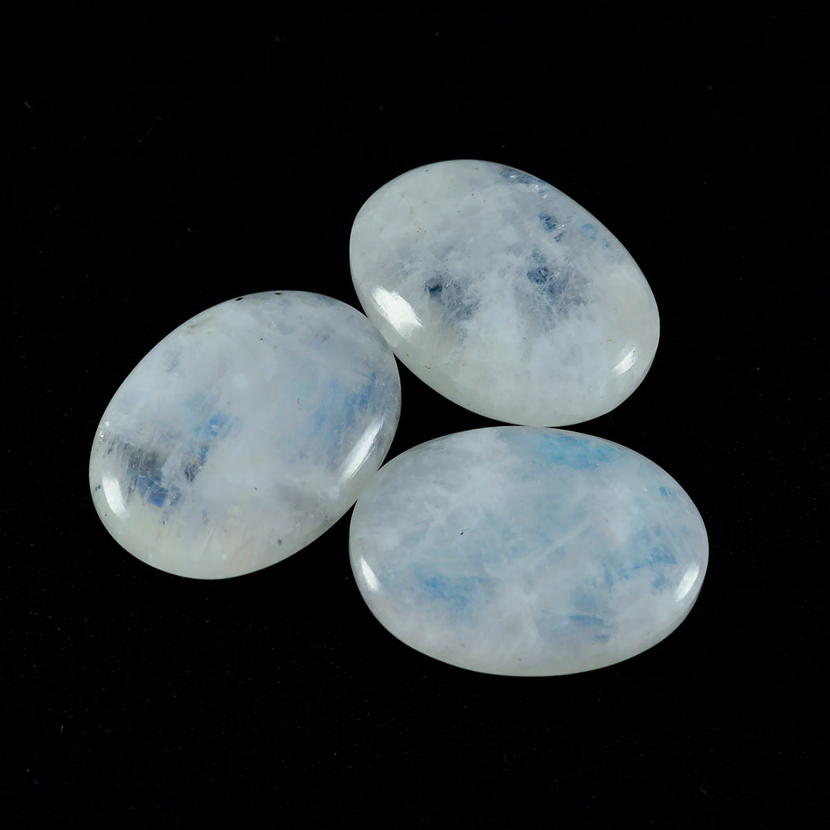 Riyogems 1PC White Rainbow Moonstone Cabochon 12x16 mm Oval Shape great Quality Loose Gem