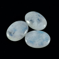 Riyogems 1PC White Rainbow Moonstone Cabochon 12x16 mm Oval Shape great Quality Loose Gem