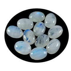 riyogems 1pc white rainbow moonstone cabochon 4x6 mm oval shape handsome quality loose gem