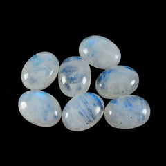 riyogems 1pc white rainbow moonstone cabochon 8x10 mm oval shape pretty quality gem