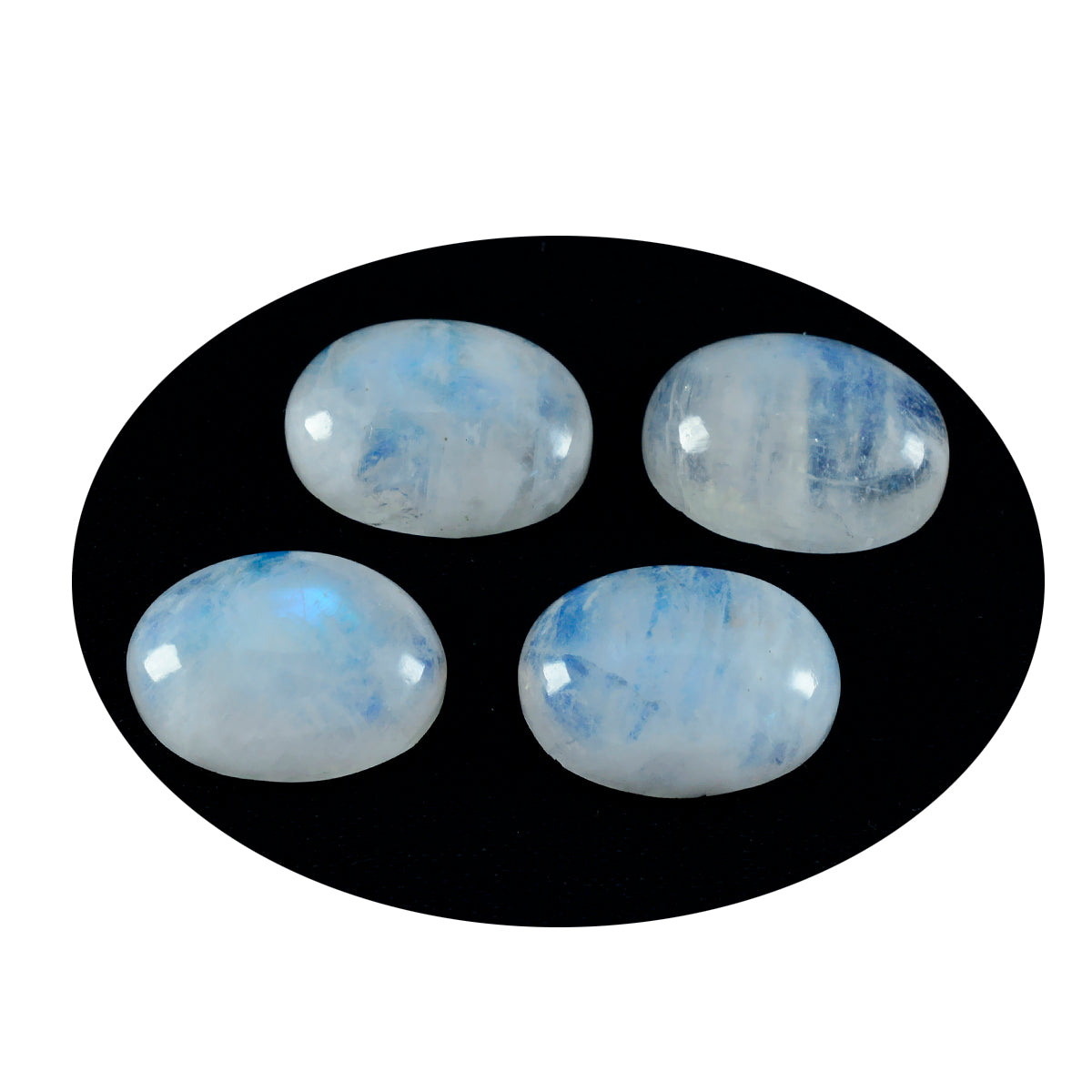 riyogems 1pc white rainbow moonstone cabochon 9x11 mm oval shape astonishing quality gems