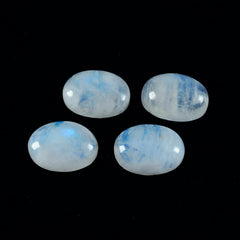 Riyogems 1PC White Rainbow Moonstone Cabochon 9x11 mm Oval Shape astonishing Quality Gems