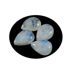 riyogems 1pc cabochon di pietra di luna arcobaleno bianco 12x16 mm a forma di pera gemma sfusa di straordinaria qualità