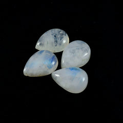 Riyogems 1pc cabochon de pierre de lune arc-en-ciel blanc 12x16mm forme de poire qualité incroyable gemme en vrac