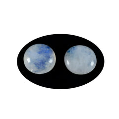 Riyogems, 1 pieza, cabujón de piedra lunar arcoíris blanca, 11x11mm, forma redonda, gemas sueltas de buena calidad