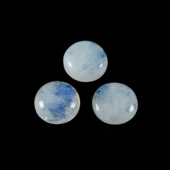 Riyogems 1 pièce cabochon de pierre de lune arc-en-ciel blanc 12x12mm forme ronde belle pierre en vrac de qualité