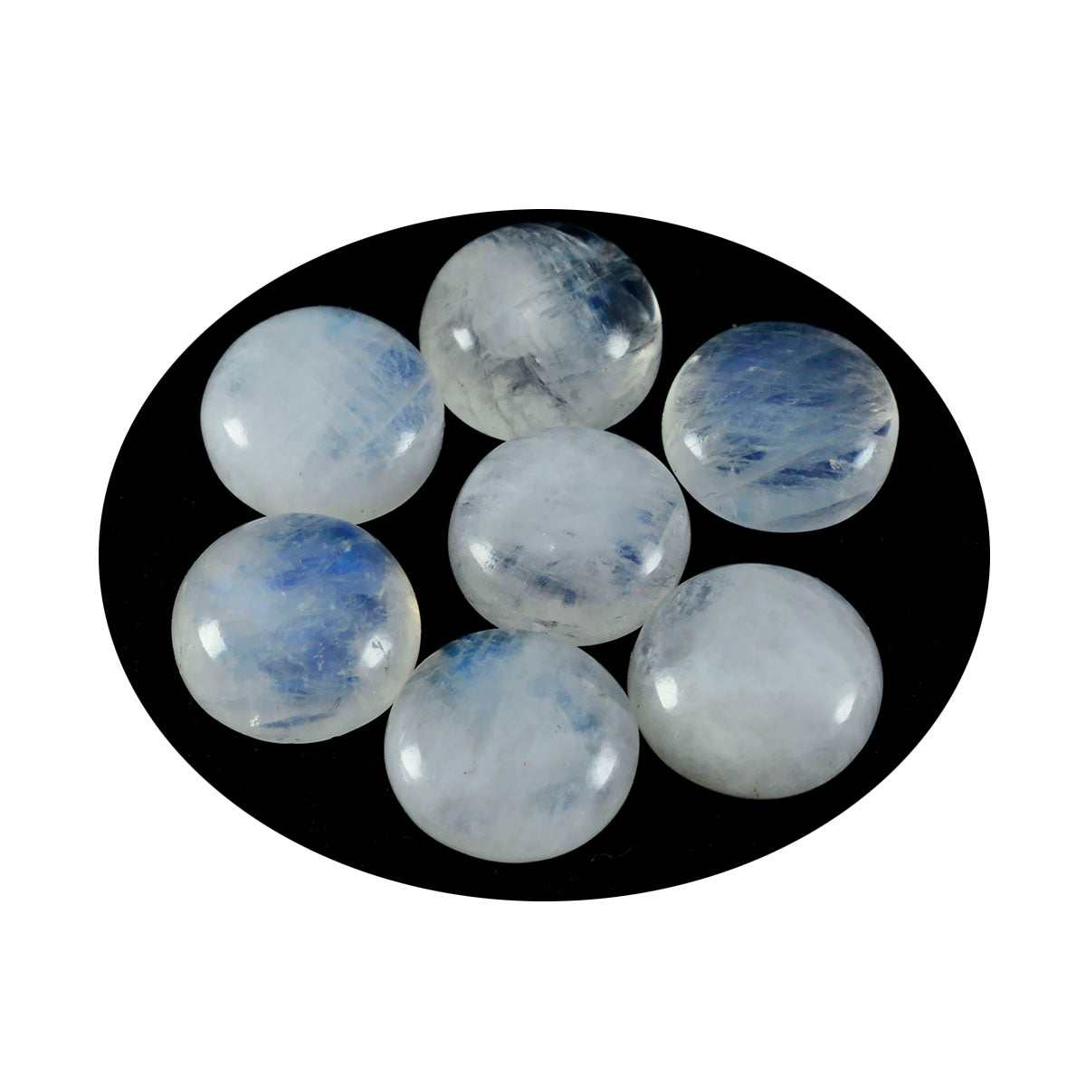riyogems 1 шт., белый радужный лунный камень, кабошон 14x14 мм, круглая форма, красивый качественный драгоценный камень