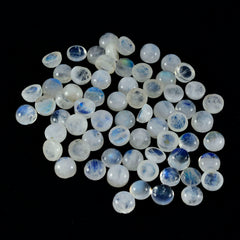 Riyogems 1PC witte regenboog maansteen cabochon 3x3 mm ronde vorm schattige kwaliteit losse edelstenen