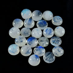 riyogems 1 st vit regnbåge månsten cabochon 6x6 mm rund form aaa kvalitets pärla
