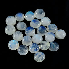 riyogems 1 шт. белый радужный лунный камень кабошон 7x7 мм круглая форма + качество драгоценных камней