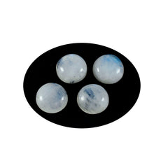 Riyogems 1PC White Rainbow Moonstone Cabochon 9x9 mm Round Shape A1 Quality Gemstone