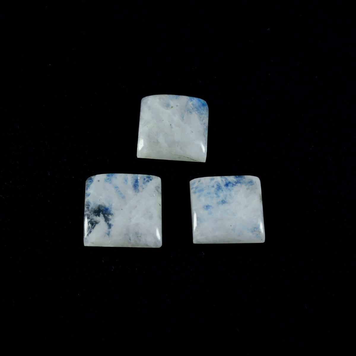 Riyogems 1PC White Rainbow Moonstone Cabochon 12x12 mm Square Shape startling Quality Gemstone