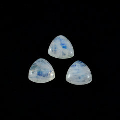 Riyogems 1PC White Rainbow Moonstone Cabochon 11x11 mm Trillion Shape A+ Quality Loose Stone