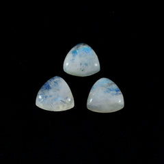 Riyogems 1PC White Rainbow Moonstone Cabochon 12x12 mm Trillion Shape A+1 Quality Loose Gemstone