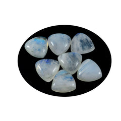 Riyogems, 1 pieza, cabujón de piedra lunar arcoíris blanco, 14x14mm, forma de billón, gemas de buena calidad