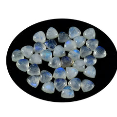 Riyogems 1PC White Rainbow Moonstone Cabochon 4x4 mm Trillion Shape awesome Quality Loose Gemstone