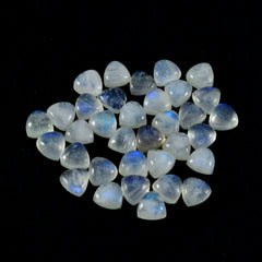 Riyogems 1PC White Rainbow Moonstone Cabochon 4x4 mm Trillion Shape awesome Quality Loose Gemstone