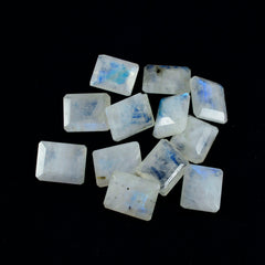 riyogems 1 шт., белый радужный лунный камень, ограненный, 10x12 мм, восьмиугольная форма A + 1 качество, свободный драгоценный камень