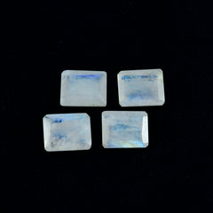 Riyogems 1PC White Rainbow Moonstone Faceted 12x16 mm Octagon Shape Good Quality Loose Stone