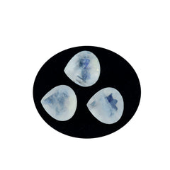Riyogems 1PC White Rainbow Moonstone Faceted 12x12 mm Heart Shape pretty Quality Loose Gemstone