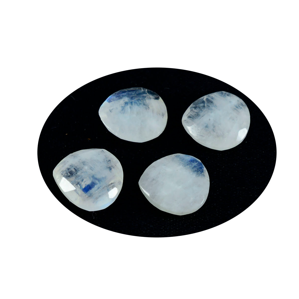 Riyogems 1 pièce pierre de lune arc-en-ciel blanche à facettes 15x15mm en forme de coeur belle pierre de qualité