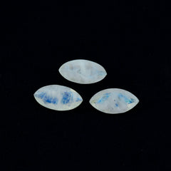 Riyogems, 1 pieza, piedra lunar arcoíris blanca facetada, 11x22mm, forma de marquesa, Gema suelta de buena calidad