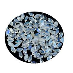 Riyogems 1PC White Rainbow Moonstone Faceted 2x4 mm Marquise Shape great Quality Gemstone