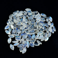 riyogems 1 шт., белый радужный лунный камень, ограненный 3x6 мм, форма маркизы, фантастическое качество, свободный драгоценный камень