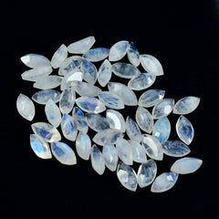 Riyogems 1PC White Rainbow Moonstone Faceted 4x8 mm Marquise Shape startling Quality Loose Gems