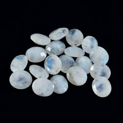 riyogems 1 pieza piedra lunar arcoíris blanca facetada 5x7 mm forma ovalada calidad AAA piedra preciosa suelta