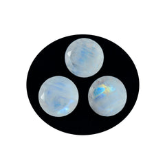 Riyogems 1pc pierre de lune arc-en-ciel blanche à facettes 11x11mm forme ronde gemme de qualité incroyable