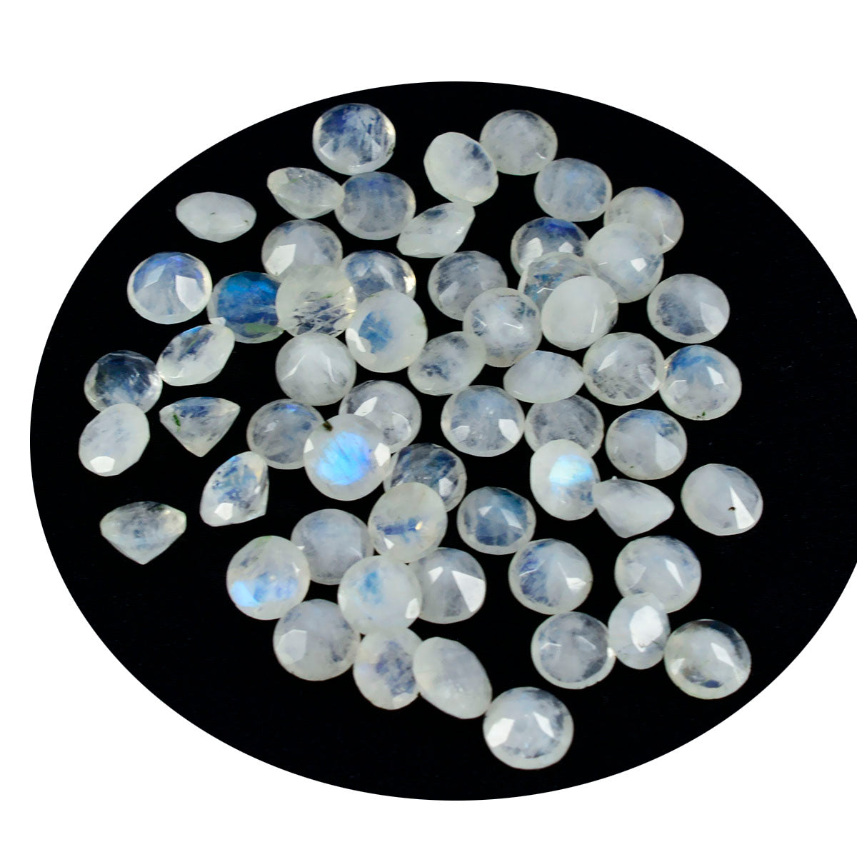 riyogems 1 шт., белый радужный лунный камень, граненый 2x2 мм, круглая форма, красивое качество, свободный драгоценный камень
