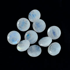 riyogems 1 шт., белый радужный лунный камень, ограненный 9x9 мм, круглая форма, отличное качество, свободный камень
