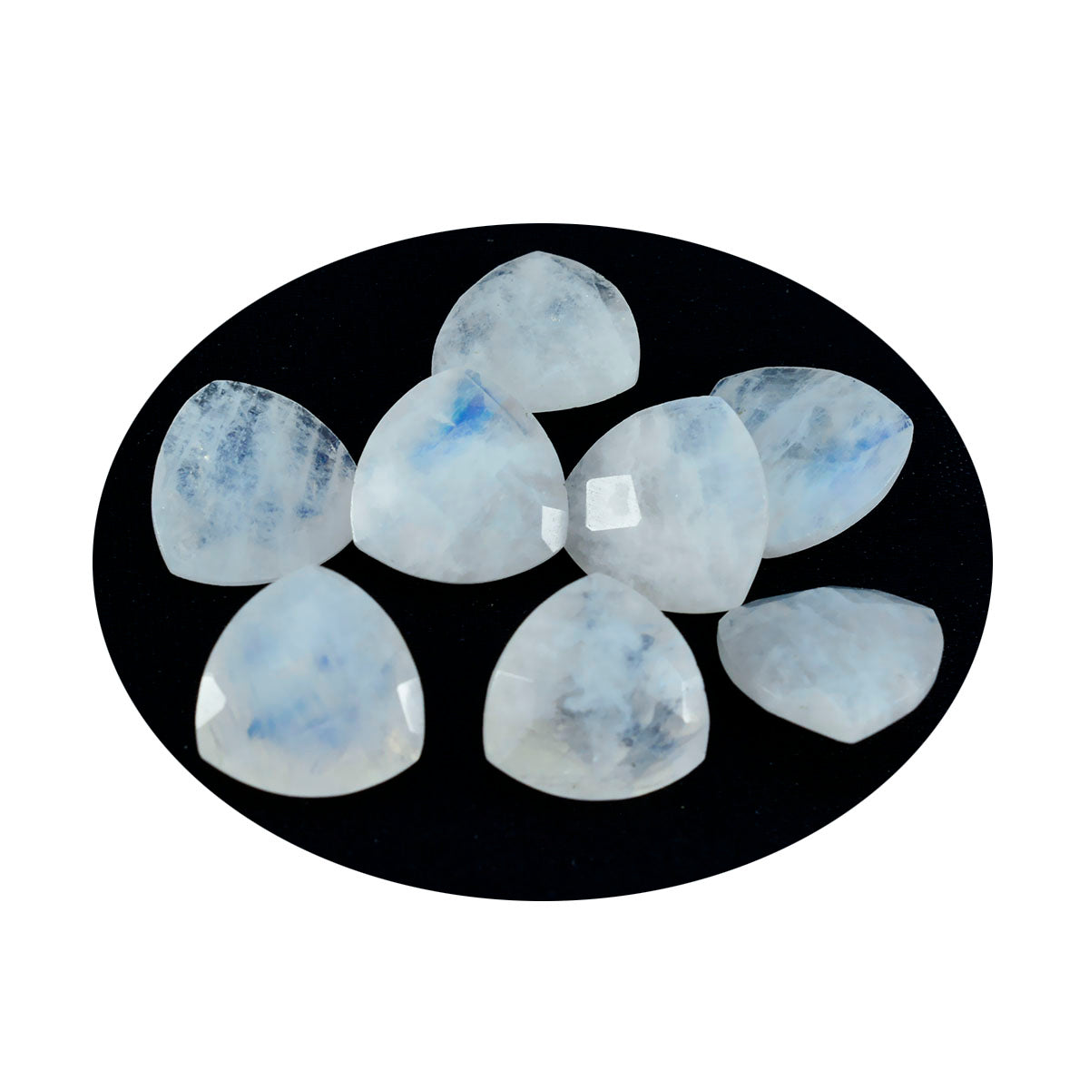 riyogems 1 шт., белый радужный лунный камень, ограненные 5x5 мм, форма триллиона, красивые качественные драгоценные камни