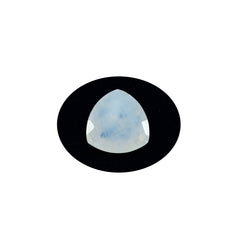 riyogems 1pc pierre de lune arc-en-ciel blanche à facettes 6x6 mm forme trillion pierre de qualité étonnante
