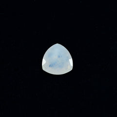 Riyogems 1PC White Rainbow Moonstone Faceted 6x6 mm Trillion Shape astonishing Quality Stone