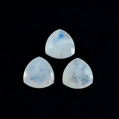 Riyogems 1 Stück weißer Regenbogen-Mondstein, facettiert, 8 x 8 mm, Trillionenform, hübscher, hochwertiger, loser Edelstein