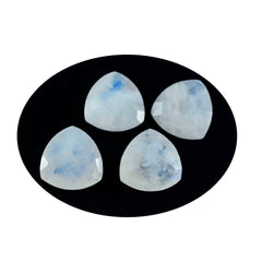 Riyogems 1PC White Rainbow Moonstone Faceted 9x9 mm Trillion Shape great Quality Loose Gems