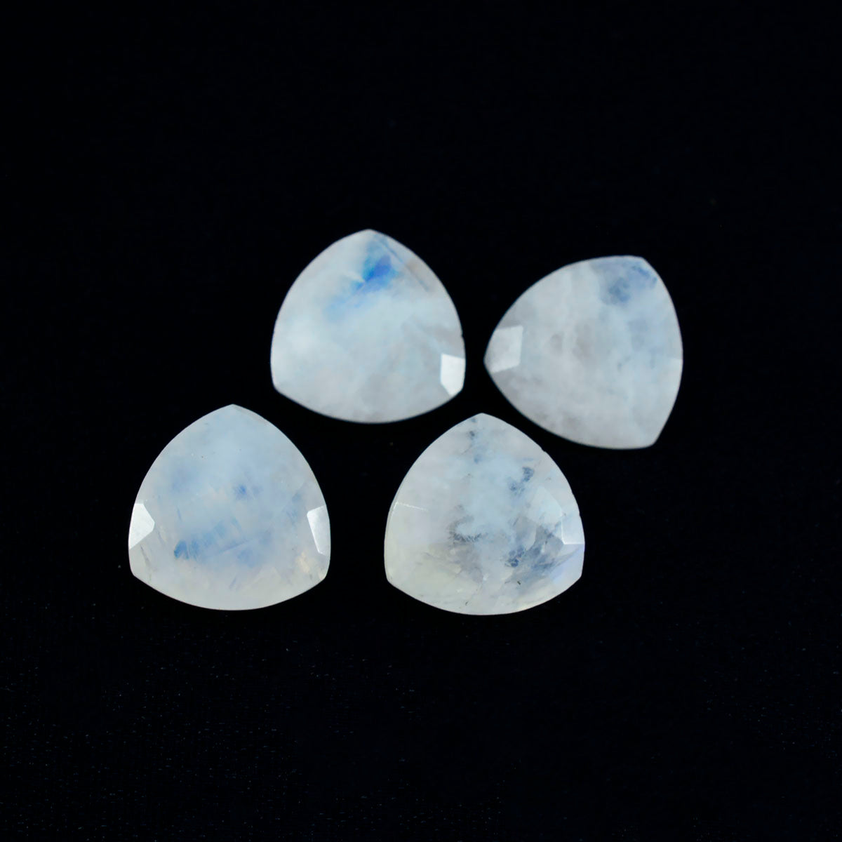 riyogems 1 шт., белый радужный лунный камень, ограненные 9x9 мм, форма триллиона, отличное качество, россыпь драгоценных камней
