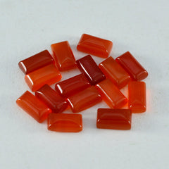 Riyogems 1PC Red Onyx Cabochon 4x8 mm Baguett Shape wonderful Quality Gem