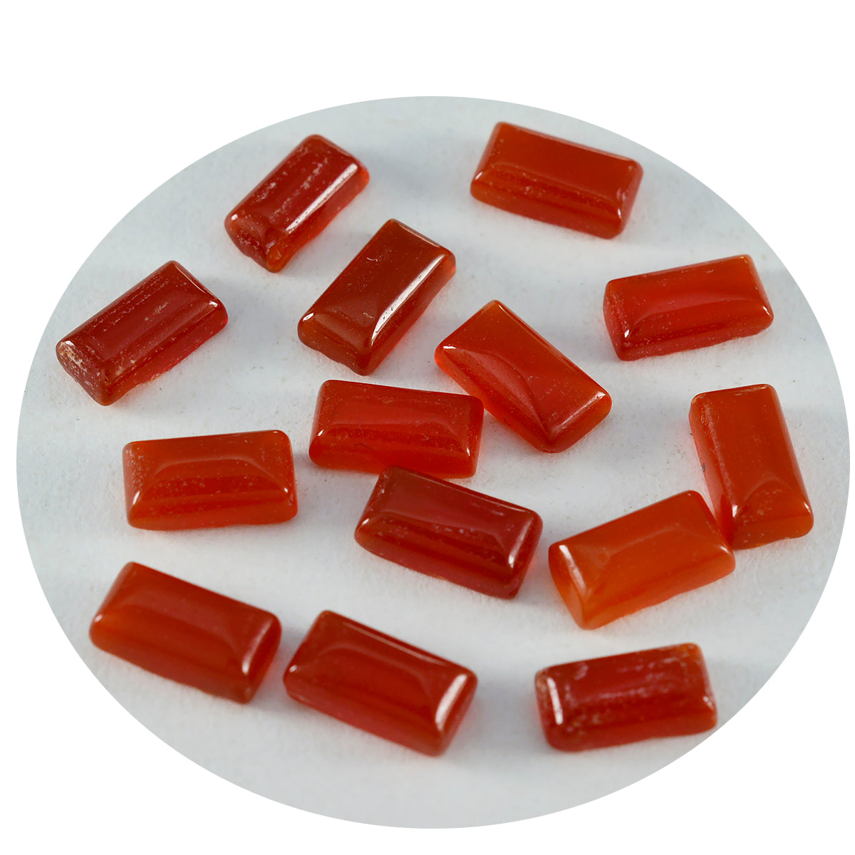 Riyogems 1 pieza cabujón de ónix rojo 5x10 mm forma baguett gemas de calidad dulce