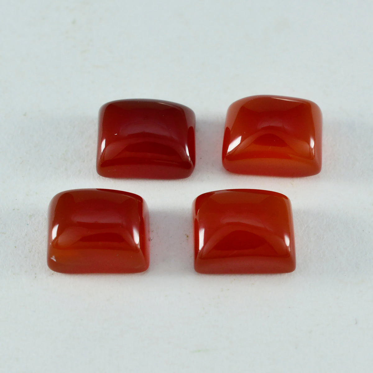 Riyogems 1 Stück roter Onyx-Cabochon, 10 x 12 mm, achteckige Form, A+1-Qualitätsedelstein