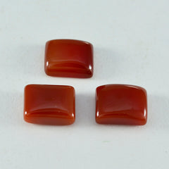 Riyogems 1 Stück roter Onyx-Cabochon, 10 x 14 mm, achteckige Form, A1-Qualität, lose Edelsteine