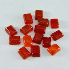 Riyogems 1 Stück roter Onyx-Cabochon, 6 x 8 mm, achteckige Form, ein hochwertiger, loser Edelstein